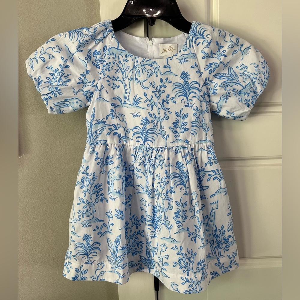 NEW!! Lilly Pulitzer Girls Mini Knoxlie Dress Resort White Tall Tales - Picture 4 of 10
